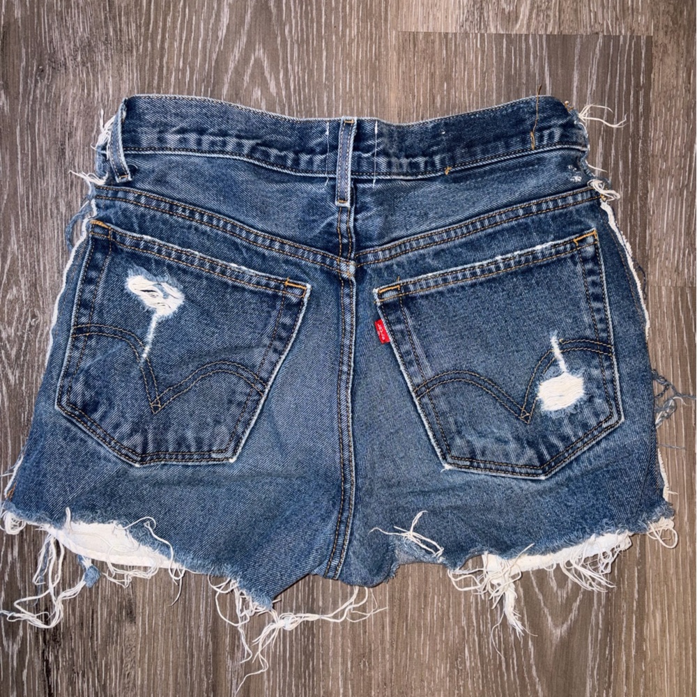 Levi's Women's Distressed Denim Shorts - Blue
